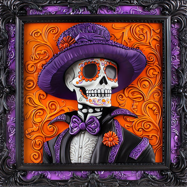 Halloween Skull Sign, DCO-102389, Sign For Wreath, 10x10in Metal Sign